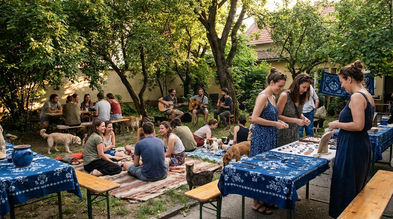 Titkos kert a Széchenyi utcában: kutyás piknik, kékfestő és blueshétvége A Mi Udvarunkban