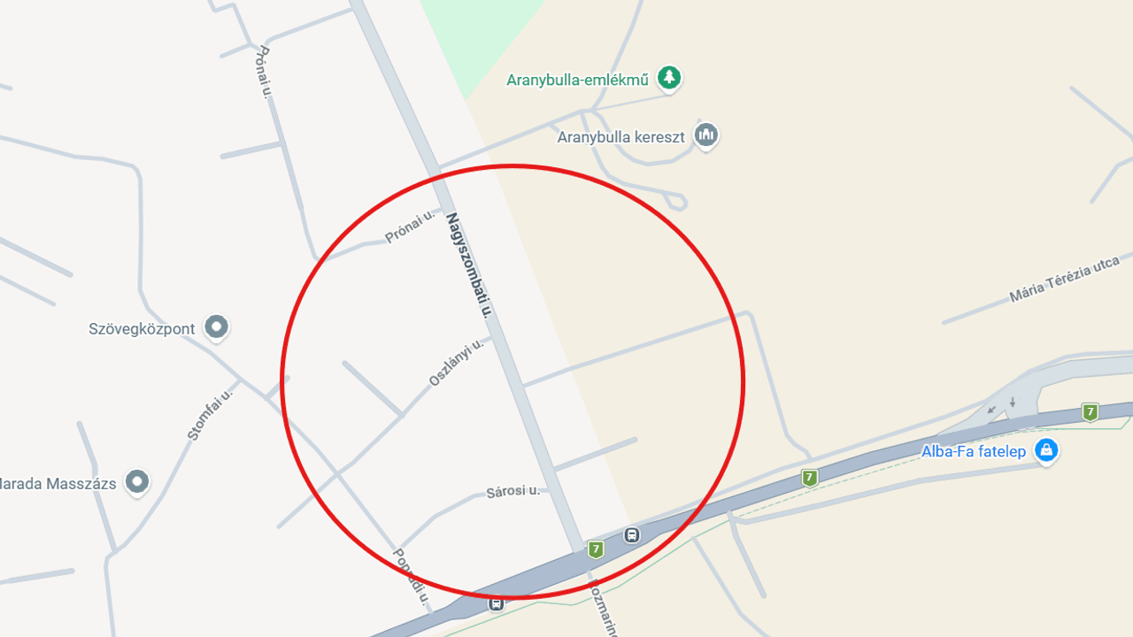 Róth Péter által bejelentett Nagyszombati utca útfelújítás és útlezárás térképe.