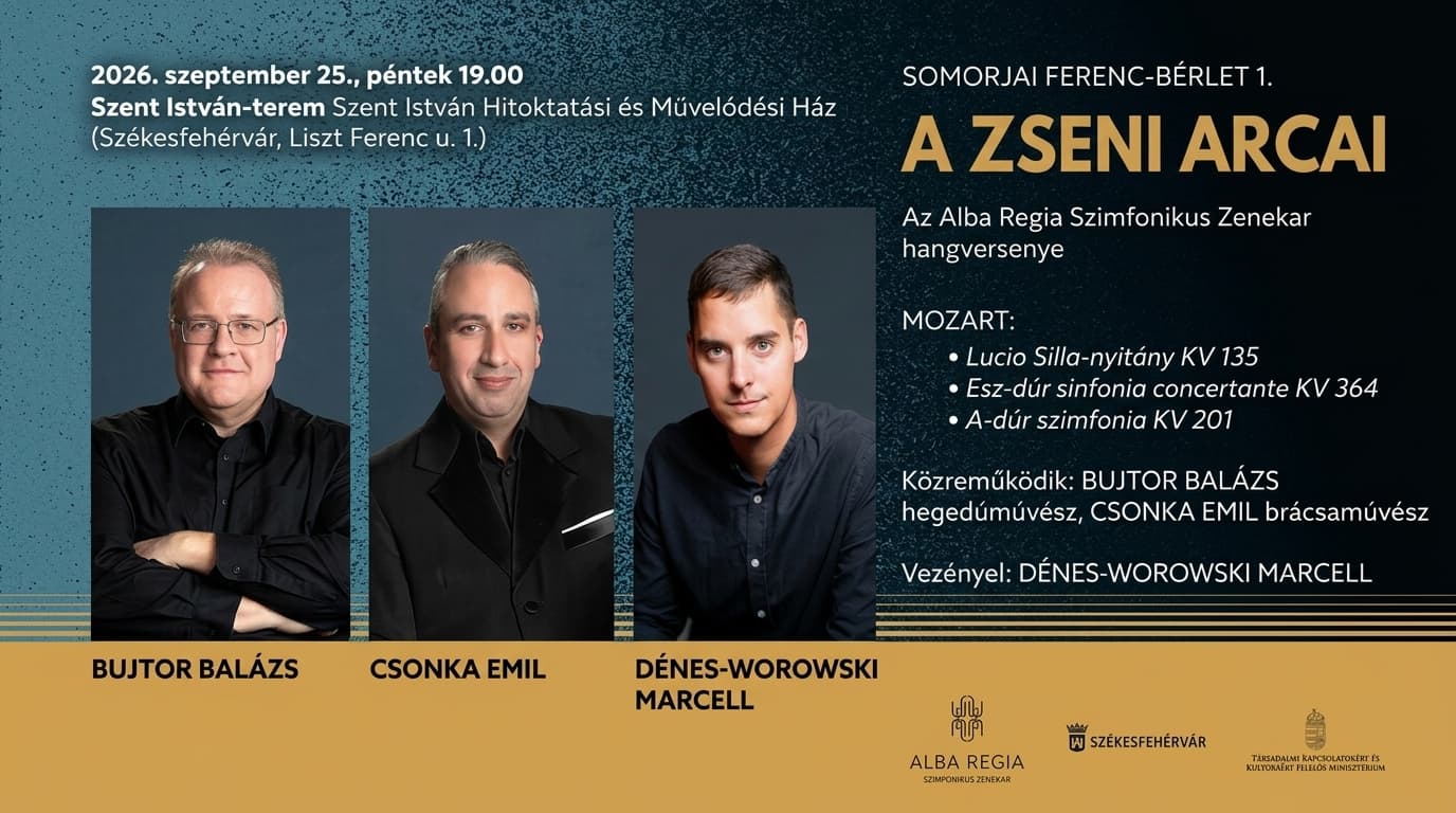 Három Mozart-mű nyitja az Alba Regia Szimfonikus Zenekar új bérletét