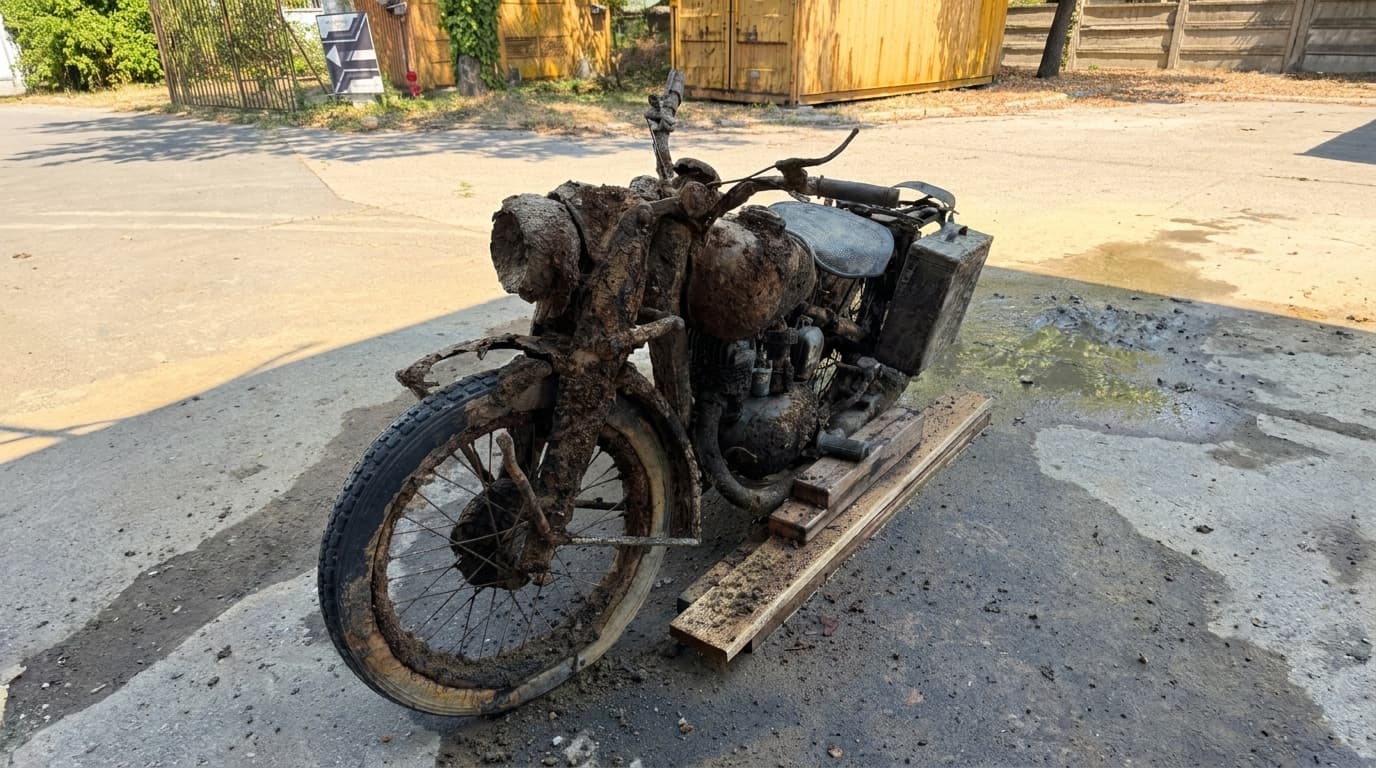 A Hadtörténeti Múzeumba került a Dunában talált II. Világháborús német motorkerékpár