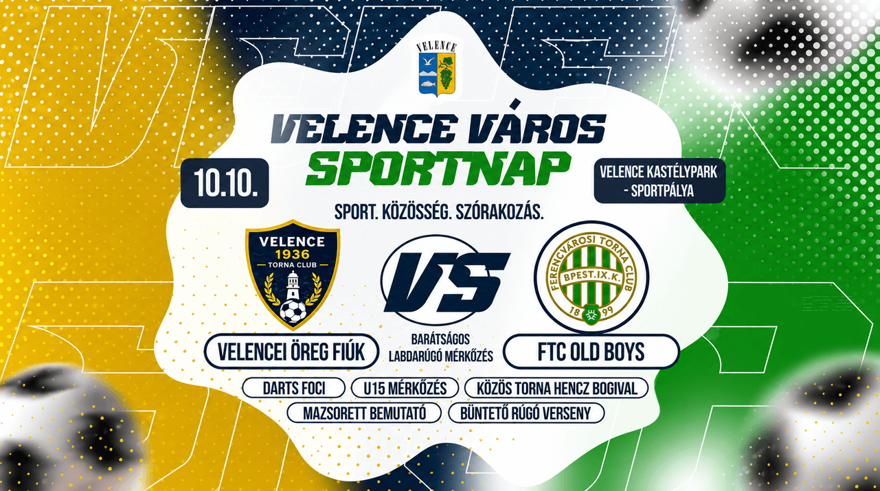 Egész napos sportünnep Velencén: FTC-legéndák, közös bemelegítés és programok október 10-én